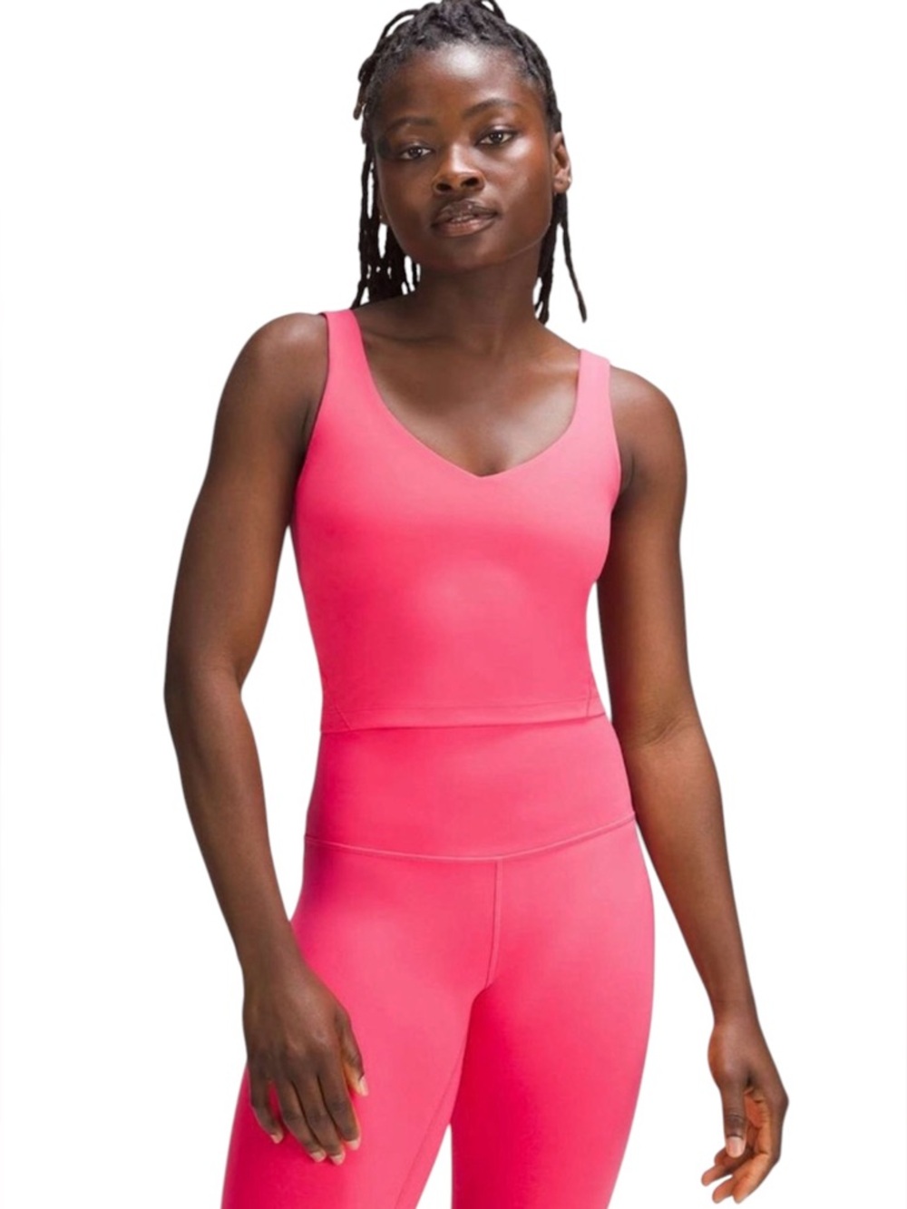 Lululemon Align Tank Top Coral Pink Size 6 Built In Bra Nulu